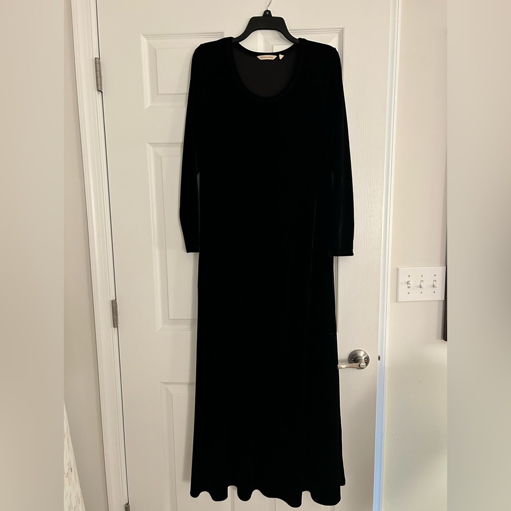Black poly velvet dress